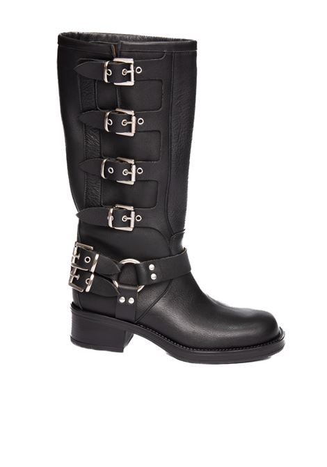 Black windsor boot GISEL MOIRE | WINDSORMONT-NERO